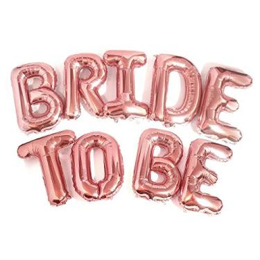 Imagem de Faixa de Letras Big Bride to BE Balões Ouro Rosa 40,64 cm - Kit de Decoração de Festa de Solteira - Suprimentos e Lembranças para Festa de Galinha - Conjunto de Decorações para Chá de Panela e Festa de Galinha