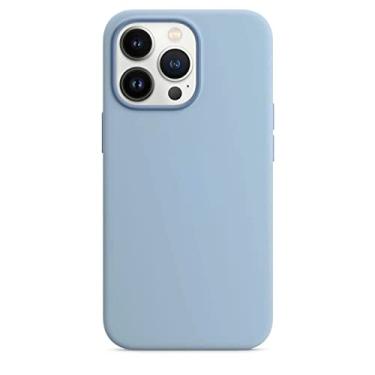 Imagem de Capa de telefone de silicone líquido para iphone 13 pro max mini capa protetora magnética, bo wu azul, para iphone 13 pro max