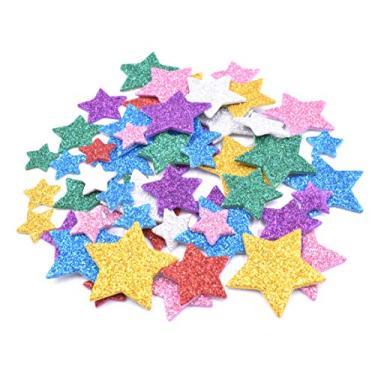 Imagem de 200 pçs adesivos coloridos de espuma de glitter – autoadesivo em formato de estrela para crianças materiais de arte artesanato cartões de felicitações decoração caseira para casa
