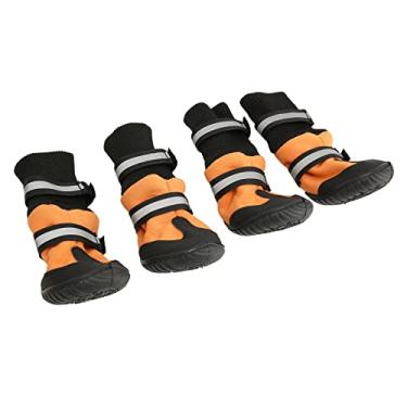 Imagem de Botas de Caminhada para Cães, Botas para Cães, Macias, Reflexivas, Laranja, à Prova d'água, Antiderrapantes, para Viagens Em Dias Chuvosos (XG)