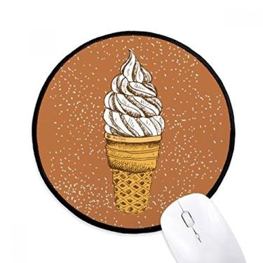Imagem de DIYthinker Cream Chocolate Egg Cones Sorvete Mouse Pad Desktop Office Tapete Redondo para Computador