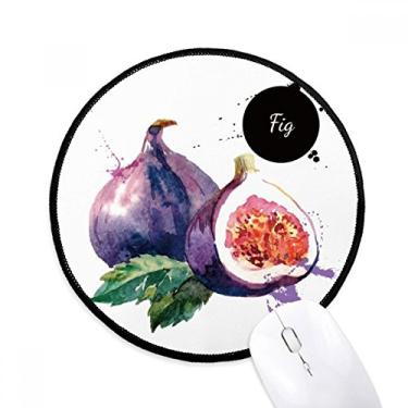 Imagem de DIYthinker Fig Fruit Tasty Healthy Watercolor Mouse Pad Desktop Office Tapete redondo para computador