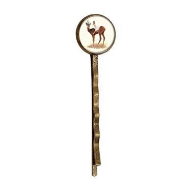 Imagem de Garota Veado Animal Art Déco Presente Moda Retrô Metal Cabelos Grampo Cabeça