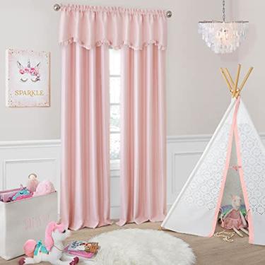 Imagem de Elrene Home Fashions Painel de cortina blecaute para bebês e crianças Adelaide com bolso para varão, 132 x 241 cm (1, rosa suave