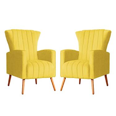 Imagem de Kit 02 Poltrona para Sala Melinda Suede Cores - DS Estofados