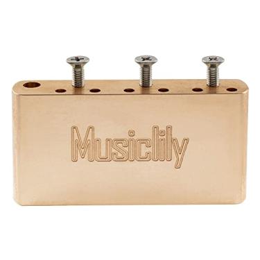Imagem de Musiclily Ultra 36mm Estilo MIM Bloco Tremolo Curto de Latão Espaçamento 10,5mm para Ponte 6 Parafusos Guitarra China Squier Pre-2020 Affinity