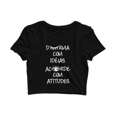Imagem de Cropped Camiseta Durma Com Ideias Acorde Com Atitudes Jdk455 - John Ca