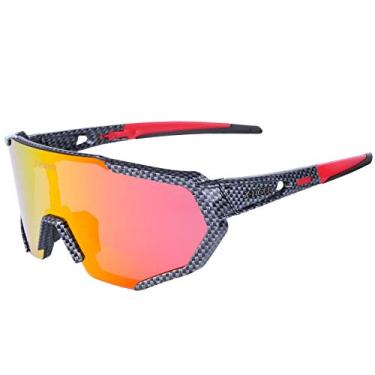 Imagem de X-TIGER Óculos de sol esportivos polarizados com 3 lentes intercambiáveis, óculos de ciclismo masculinos e femininos, óculos de sol de beisebol, corrida, pesca, golfe, dirigir (preto)