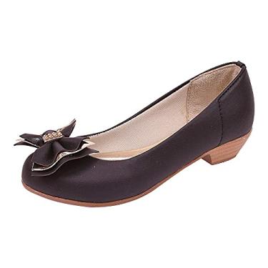 Imagem de Sapatilha Salto Infantil Menina Laço Duplo Preta