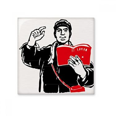 Imagem de Mochila de livro vermelho chapéu estudo China azulejo vermelho cerâmica brilhante decalque vitrificado pedra adornada