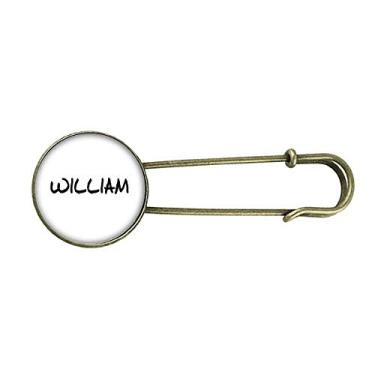 Imagem de Broche de metal retrô com escrita escrita inglesa William