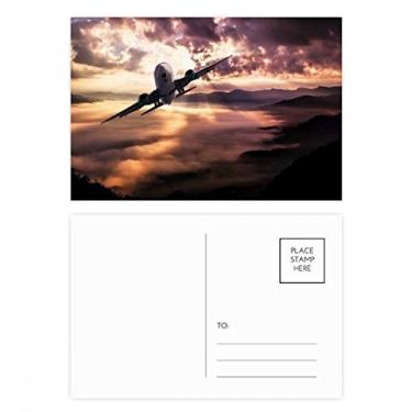 Imagem de Conjunto de cartões postais Dark Red Sky Clouds Cartão de felicitações para envio de aniversário