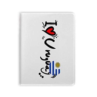Imagem de Caderno de ilustração de coração I Love Uruguay com a palavra "Love Uruguay", capa de goma