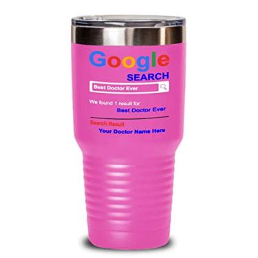 Imagem de Caneca personalizada Doctor Tumbler – Melhor Doutor Ever – Presentes personalizados para futuros médicos – Presente para o melhor médico – Presentes de agradecimento para médico em aniversário de Natal (850 g, rosa)