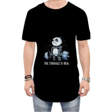 Imagem de Camiseta Long Line The Struggle Is Real Pandaacademia - Estilo Vizu