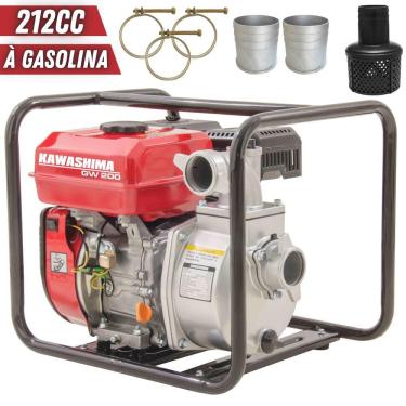 Imagem de Motobomba Kawashima Autoescorvante GW-200 26MCA 36m³/h 212cc 7HP À Gasolina Refrigerado a Ar Com Saída de 2 Polegadas Para Água Limpa