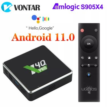 Imagem de Ugoos caixa de tv inteligente x4q pro s905x4  android 9.0  4gb  32gb  wi-fi  1000m  x4 cubo x4 pro