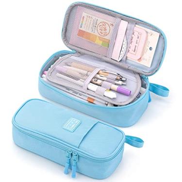 Imagem de Estojo de caneta durável, grande bolsa de armazenamento para material escolar, faculdade, meninas adolescentes, adultos