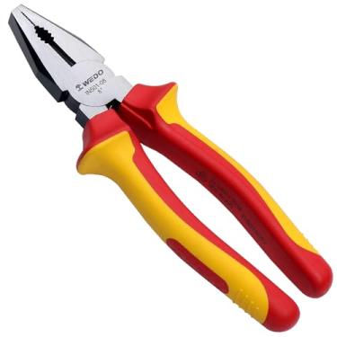 Imagem de WEDO Alicates Isolados Linesman de 20 cm, VDE 1000 V Alicate Combinado com Corpo de Aço Cromado Vanádio e Alças Antiderrapantes de Material Duplo, Dureza da Mandíbula HRC58-63