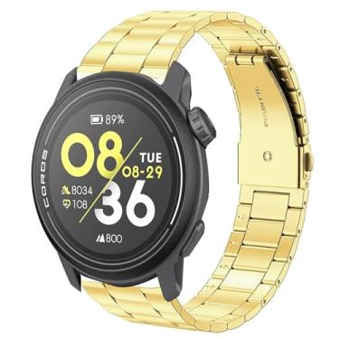 Imagem de Lamshaw Pulseira de substituição masculina e feminina de aço inoxidável de 22 mm, compatível com Smartwatch Coros PACE 3/APEX Pro/APEX de 46 mm (dourado)