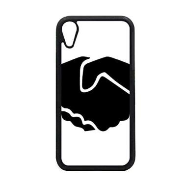 Imagem de Capa para iPhone XR Shake Hands Gesture Outline Pattern para Apple Cover Phone Protection