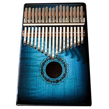 Imagem de Piano de polegar Kalimba instrumento musical de 17 teclas, teclado de percussão de dedo, tecla C, piano de polegar, instrumento de marimbas, piano de dedo para amantes de música, (18 cm x 14 cm) azul