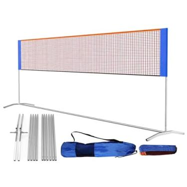 Imagem de Rede De Badminton Com Suporte De Aço Inoxidável, Rede De Pickleball De Vôlei, Para Parque Interno Externo, Estrutura Robusta (Color : Blue, Size : 6.1m/20ft)