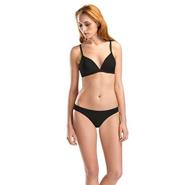 Imagem de HANRO Sutiã feminino de cetim com bojo macio, Preto, 34C