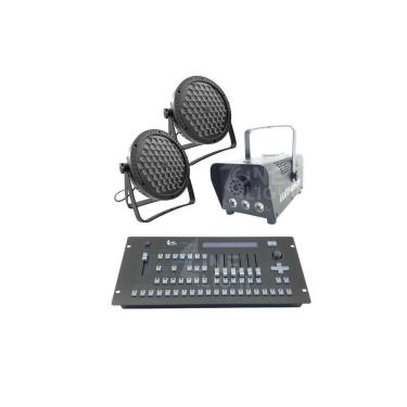 Imagem de Kit 2 Par Led Slim 60 Led 3W+Máq Fumaça 600W+Mesa Pilot