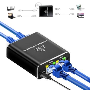 Imagem de Divisor Gigabit Ethernet de alta velocidade 1 a 3, divisor LAN de 1000 Mbps (3 dispositivos de rede simultânea), adaptador divisor RJ45 com cabo de alimentação USB, divisor de Internet para cabo Cat5