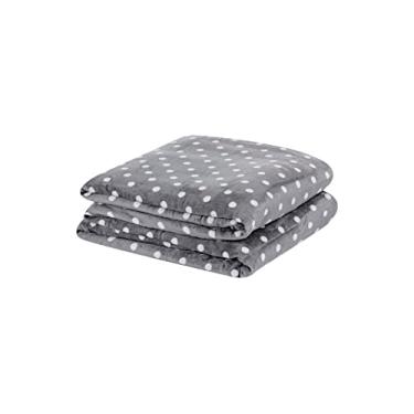 Imagem de Manta Flannel Poá Queen Antialérgica Inverno Macio & Quente - 220 gr/m2 (Cinza)