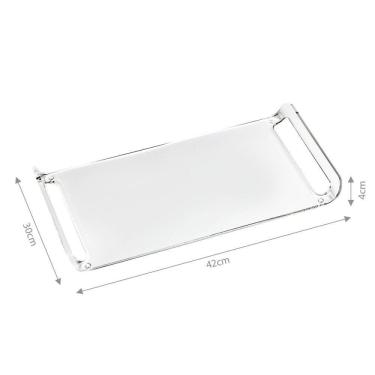 Imagem de Bandeja Acrílica Hara Transparente Dobrada 42x30x4 Cm