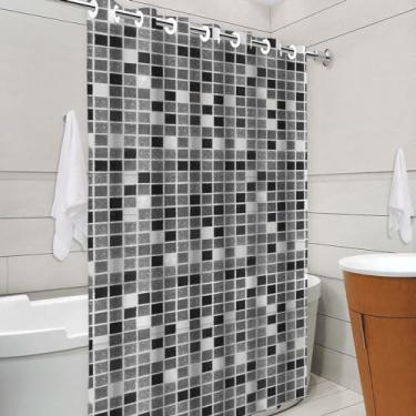 Imagem de "Cortina Para Box PVC Impermeável Antimofo e Antiácaro, 1,38x1,98m, Com Ilhós, Material Resistente e Higienizável - Não acompanha Varão"