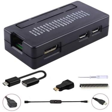 Imagem de GeeekPi Capa Pi Zero 2 W/Zero W, kit básico para iniciantes 7 em 1 com cabeçalho GPIO de 20 pinos, cabo OTG, cabo de interruptor, adaptador HDMI e chave de fenda para Raspberry Pi Zero 2 W/Zero W
