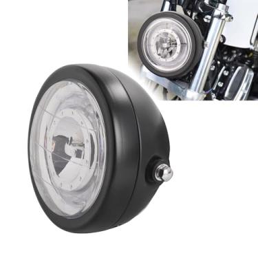 Imagem de Duobeisi Farol amarelo redondo universal de motocicleta de 17,78 cm 12V 15W com suporte preto adequado para Sliuzuki para quadriciclo etc.