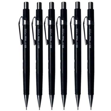 Imagem de Pentel Lápis mecânico automático de 0,5 mm (P205) P205, série P200, apagador de chumbo recarregável P205-A (pacote com 6)