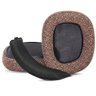 Imagem de G933 G633 Replacement Earpads Ear Cushions Compatible with Logitech G933s G633s G935 635 Gaming Headset Upgrade Ear Pads Parts (Brown Fabric+Headband)