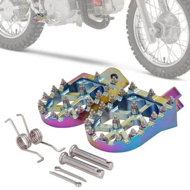 Imagem de IUVWISN Pegs de pé de bicicleta da sujeira, pedais de motocicleta, pedais mais largos, pedal de descanso CNC para CRF 110 CRF110F 2013-2022 CRF125F 2014-2023 Têmpera