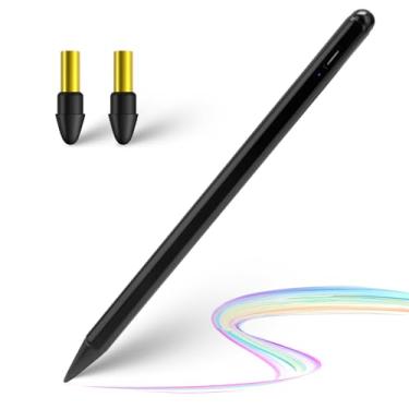 Imagem de Caneta Stylus para Apple iPad Pro Pencil 2ª geração, rejeição magnética e palma com ponta POM substituível de 1,2 mm caneta Stylus ativa para iPad Pro 12,9 polegadas 5ª geração 2021 lápis, preta