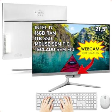 Imagem de Computador Completo All In One Intel Core i7 21,5" Full HD 16GB SSD 1TB 4 Núcleos Super Turbo Hdmi Teclado e Mouse Strong Tech