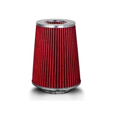 Imagem de Filtro de ar seco de qualidade de substituição para cone de admissão de ar caminhão de entrada de ar de 89 mm vermelho 3,5"