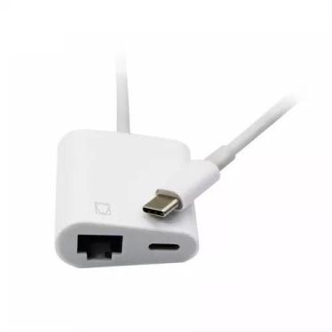 Imagem de Adaptador Cabo De Rede Usb C Para Rj45 - Kebidu