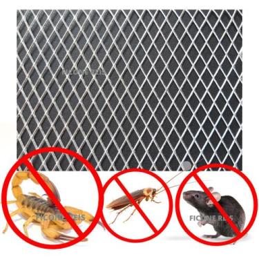 Imagem de Tela Alumínio Anti Escorpião, Barata e Rato 10cm x 50cm Ralo, Máquina 