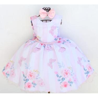 Imagem de Vestido De Festa Infantil Jardim Encantado Borboleta E Tiara - Pingo D