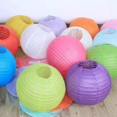 Imagem de Kit C/6 Balão Japonês Lanterna Coloridas De Papel 15cm - PL