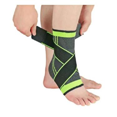 Imagem de Tornozeleira Compressão Proteção Esportes Lesão Futebol Corridas Bike 