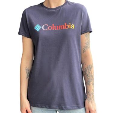 Imagem de Camiseta Columbia Feminina Sun Trek Graphic II , G, Azul marinho