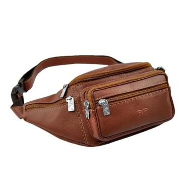 Imagem de Bolsa/Pochete STONES em Couro (Pinhão)