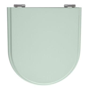 Imagem de Assento Sanitário Calypso Verde Água Tampa para Vaso Incepa de Madeira