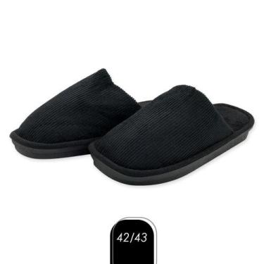 Imagem de Pantufa Masculina Lisa Preta 42/43 - Redstar